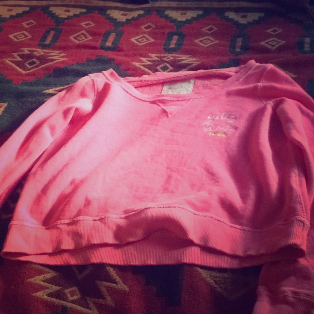 Hot pink cropped sweatshirt
